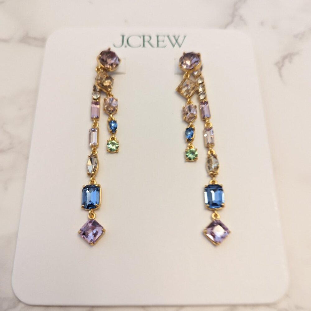 J.Crew Crystal Jacket Drop Earrings